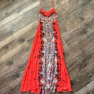 Intimately Free People Morning Song Maxi Dress, Cherry Combo,XS (NWOT)